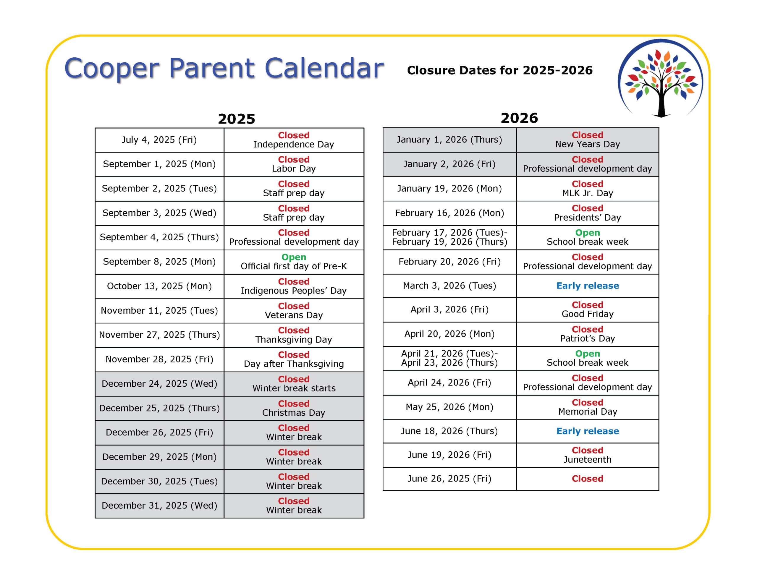 2025-2026 Calendar